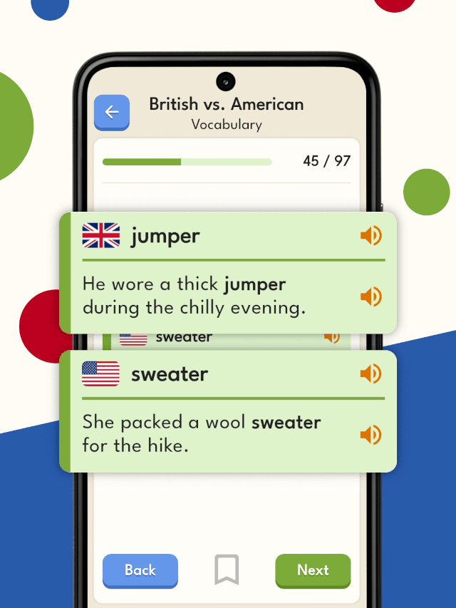 British vs. American English App - Word