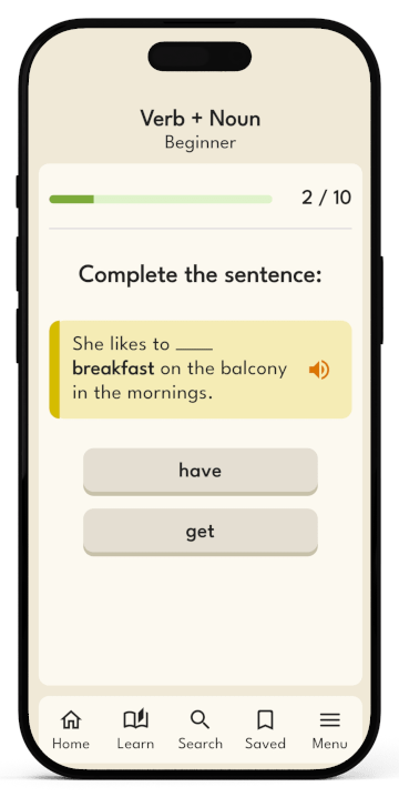 English Collocations App - Quiz