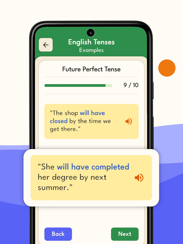 English Tenses App - Examples