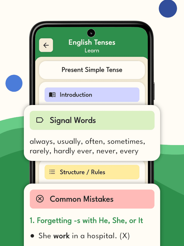 English Tenses App - Lessons