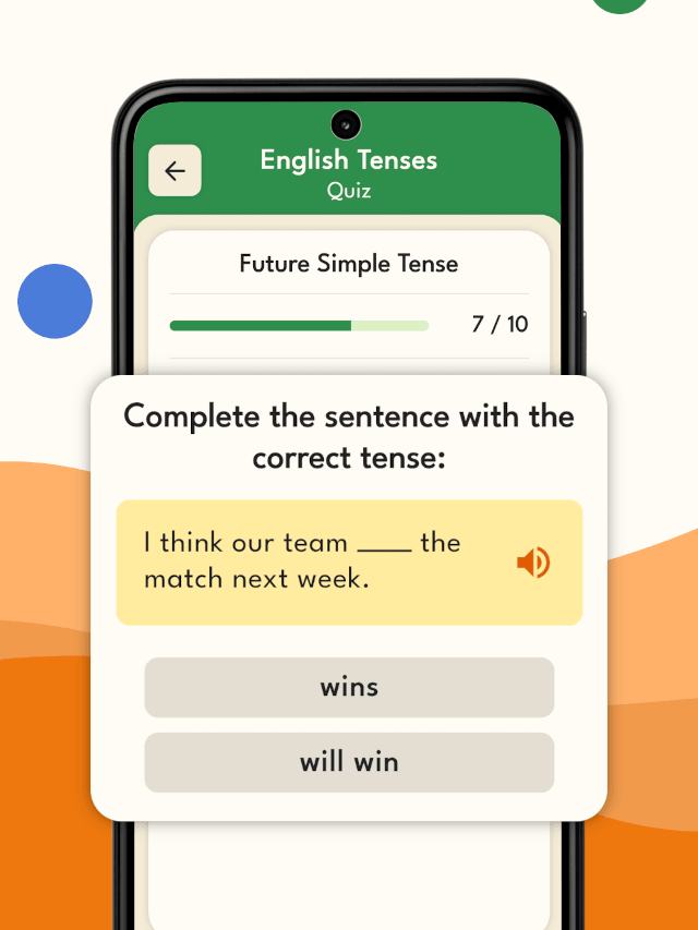 English Tenses App - Quiz